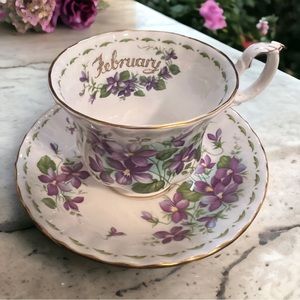 Royal Albert Flower Of The Month (February) Bone China Tea Cup & Saucer Set